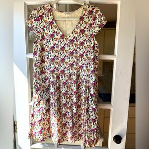 Garnet Hill Floral Cottagecore Dress Sz 6 W/ Pockets